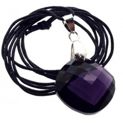 Round Faceted Sovereign Amethyst Andara Crystal Pendant
